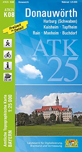 ATK25-K08 Donauwörth (Amtliche Topographische Karte 1:25000): Harburg (Schwaben), Kaisheim, Tapfheim, Rain, Monheim, Buchdorf (ATK25 Amtliche Topographische Karte 1:25000 Bayern)