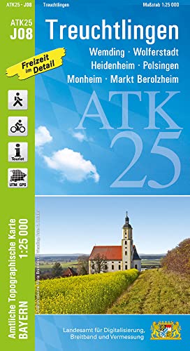 ATK25-J08 Treuchtlingen (Amtliche Topographische Karte 1:25000): Wemding, Wolferstadt, Heidenheim, Polsingen, Monheim, Markt Berolzheim (ATK25 Amtliche Topographische Karte 1:25000 Bayern)