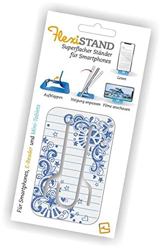 Flexistand Doodle - superflacher Aufsteller für Smartphones und Mini-Tablets, Handyhalter: Ideal zum Filme schauen und lesen - für zuhause und unterwegs