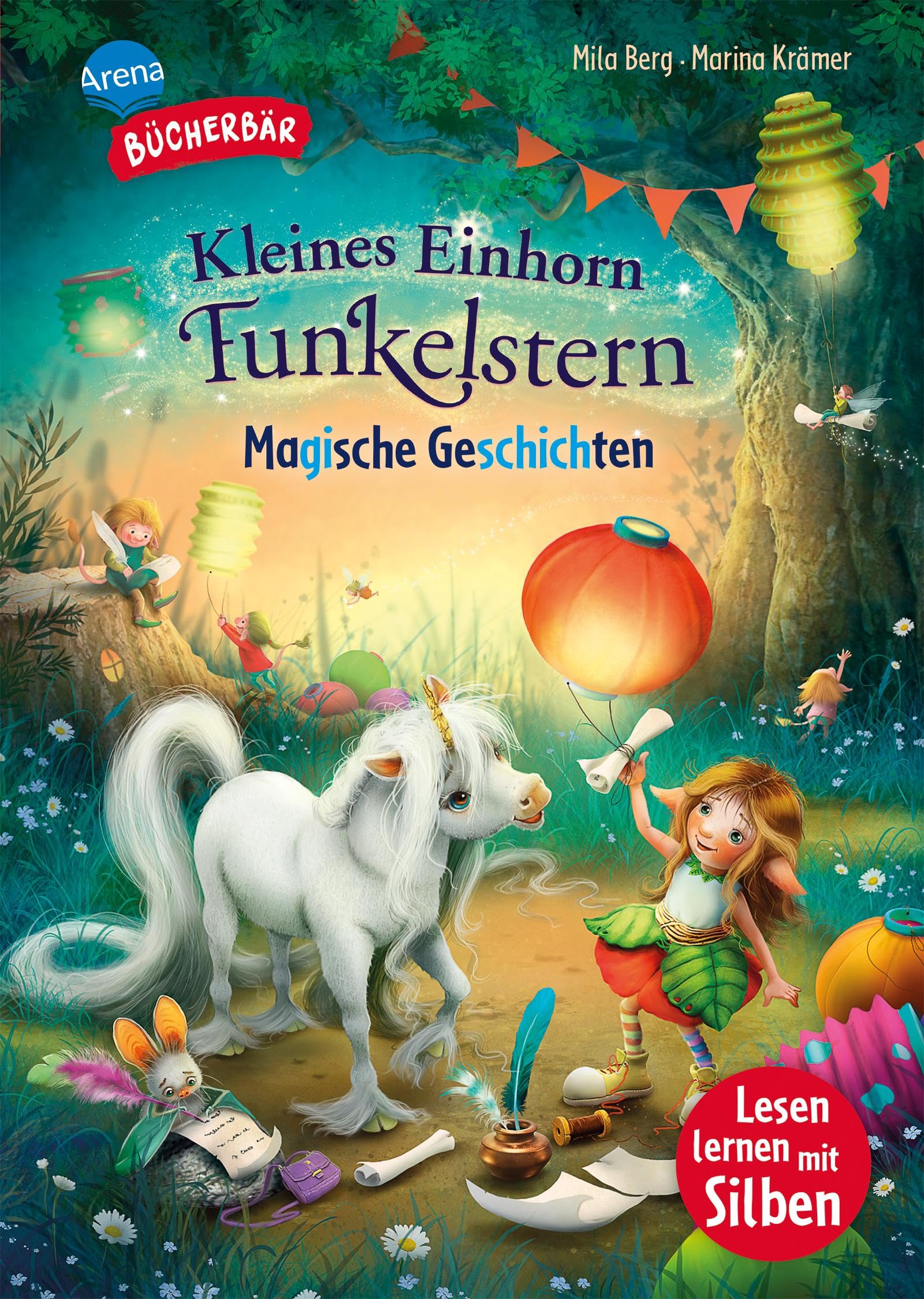 Kleines Einhorn Funkelstern. Magische Geschichten: Bücherbär: Erstlesebuch mit Silbenmethode, 4 zauberhafte Einhorn-Geschichten für die 1. und 2. Klasse (Der Bücherbär: Lesen lernen mit Silben)