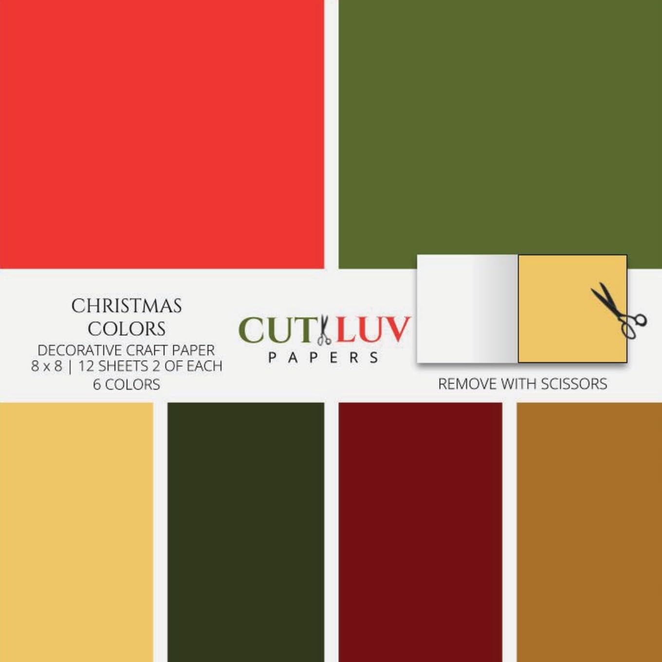 Christmas Colors Decorative Craft Paper: Scrapbooking Pages Design Paper for Printmaking, Collage, Papercrafts, Cardmaking, DIY Crafts