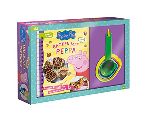 Backen mit Peppa. Peppa Pig: Back-Set für Kinder mit Rezeptbuch und 5 Messbechern