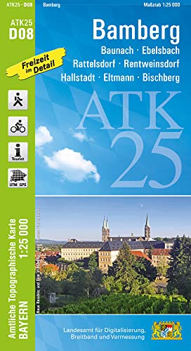 ATK25-D08 Bamberg (Amtliche Topographische Karte 1:25000): Baunach, Ebelsbach, Rattelsdorf, Rentweinsdorf, Hallstadt, Eltmann, Bischberg (ATK25 Amtliche Topographische Karte 1:25000 Bayern)