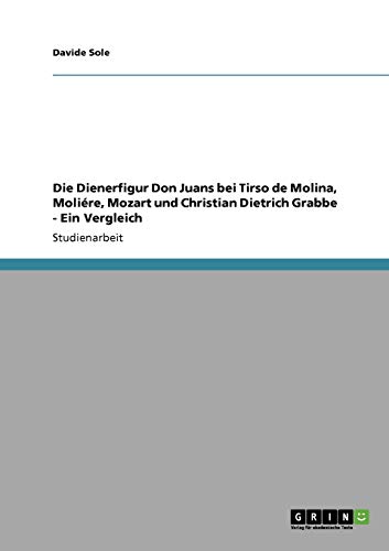 Die Dienerfigur Don Juans bei Tirso de Molina, Moliére, Mozart und Christian Dietrich Grabbe - Ein Vergleich