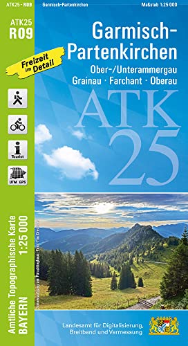 ATK25-R09 Garmisch-Partenkirchen (Amtliche Topographische Karte 1:25000): Ober-/Unterammergau, Grainau, Farchant, Oberau (ATK25 Amtliche Topographische Karte 1:25000 Bayern)