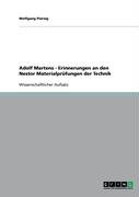 Adolf Martens - Erinnerungen an den Nestor Materialprüfungen der Technik