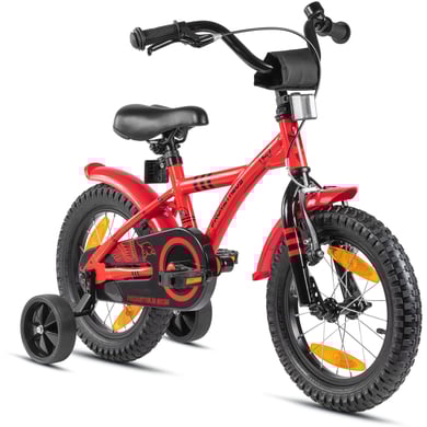 PROMETHEUS BICYCLES® Kinderfahrrad 14' mit Stützräder, rot-schwarz