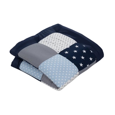 ULLENBOOM Krabbeldecke Blau Hellblau Grau 100x100cm