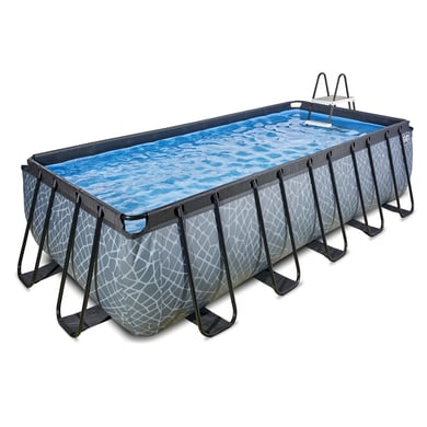 EXIT Stone Pool 540x250x122cm mit Sandfilterpumpe, grau