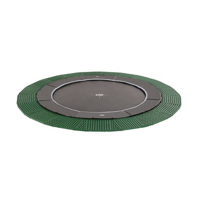 EXIT Dynamic ebenerdiges Trampolin ø 366 cm mit Freezone Sicherheitsplatten, schwarz