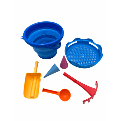 SCHILDKRÖT® 7-in-1 Sand Toys Falteimer-Set, blau
