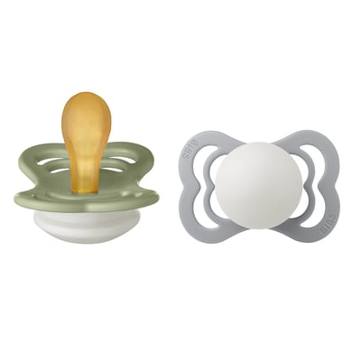 BIBS® Nachtschnuller Supreme Sage und Cloud Latex 0-6 Monate, 2 Stk.