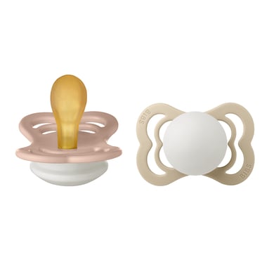 BIBS® Schnuller Supreme Blush und Vanilla Glow Latex 0-6 Monate, 2 Stk.