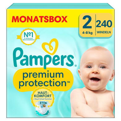 Pampers Premium Protection, New Baby Gr. 2 Mini, 4-8kg, Monatsbox (1x 240 Windeln)