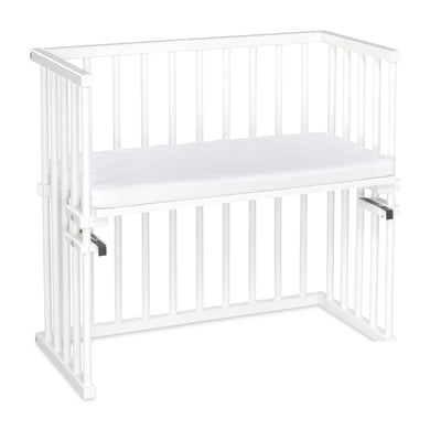 babybay Midi Beistellbett weiß mit Matratze Classic Cotton Soft