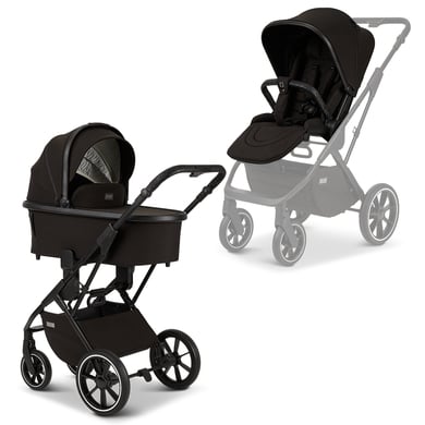 MOON Kombikinderwagen PIU Kollektion 2024 black/black matt