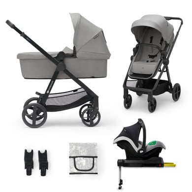 Kinderkraft Kinderwagen Newly Mink Pro 4 in 1 Classic Grey+ Base