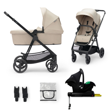 Kinderkraft Kinderwagen Newly 4 in 1 Mink Pro Sand Beige + Base