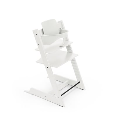 STOKKE® Tripp Trapp® Hochstuhl Buche weiß inkl. Baby Set V2 weiß