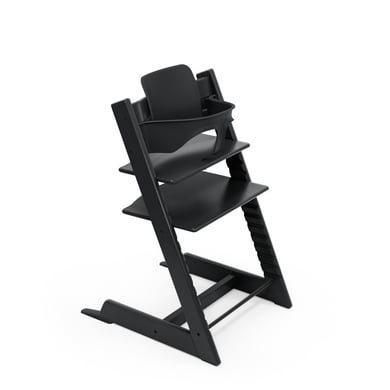 STOKKE® Tripp Trapp® Hochstuhl Buche schwarz inkl. Baby Set V2 schwarz