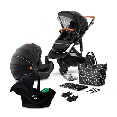 Kinderkraft Kombikinderwagen PRIME 3in1 MINK PRO Venezian Black