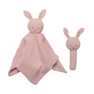 JaBaDaBaDo Geschenkset Schmusetuch, Rassel Bunny, Pink