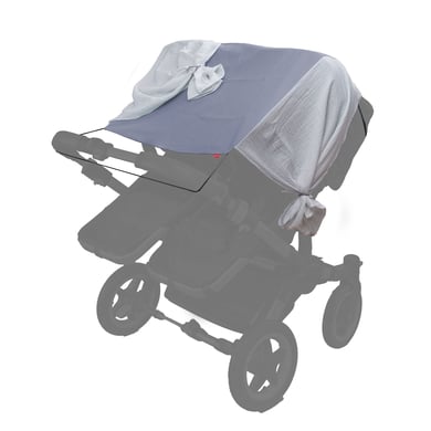 LEVILY Zwillingskinderwagen-Sonnenschutzsegel Twins PURE Grau