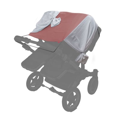 LEVILY Zwillingskinderwagen-Sonnenschutzsegel Twins PURE Rosa