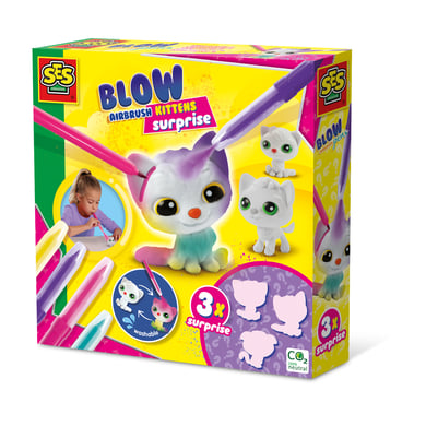 SES Creativ® Blow airbrush Pens - Kätzchen surprise 3x
