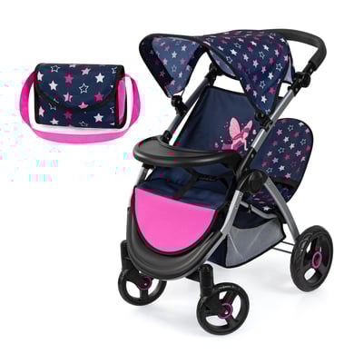 bayer Design Zwillings-Puppenwagen Twin Star, blau