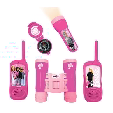 LEXIBOOK Barbie Abenteuerset mit 2 Walkie-Talkies bis zu 120m, Fernglas, Taschenlampe und Kompass