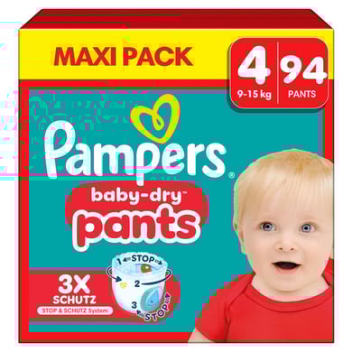 Pampers Baby-Dry Pants, Gr. 4 Maxi, 9-15kg, Maxi Pack (1 x 94 Pants)