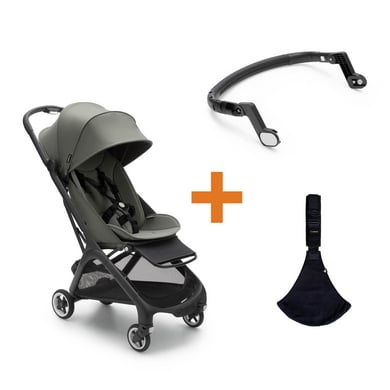 bugaboo Buggy Butterfly complete Forest Green Set inklusive Bauchbügel und Wildride Kindertrage Black