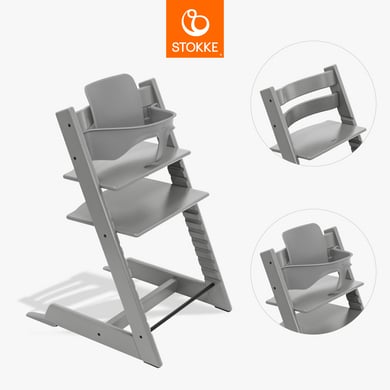 STOKKE® Tripp Trapp® Hochstuhl Buche Storm Grey inkl. Baby Set V2 Storm Grey