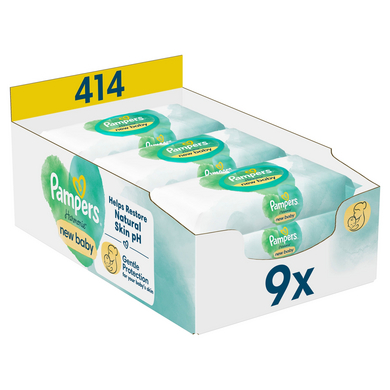 Pampers Feuchttücher Harmonie New Baby, 414 Tücher (9 x 46 Stk)