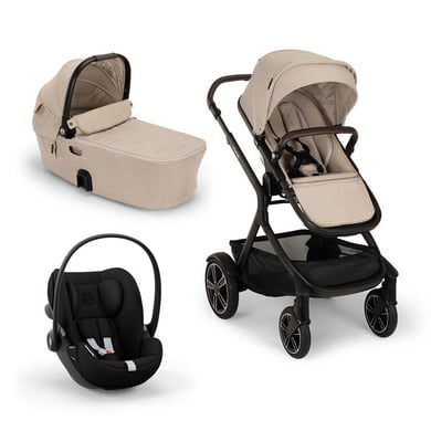 Nuna Geschwisterwagen DEMI™ next Biscotti inkl. Cybex Babyschale Cloud G i-Size Magic Black