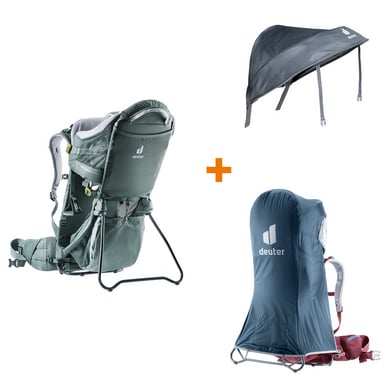 Deuter Kindertrage Kid Comfort Active teal inkl. Sonnen- und Regenverdeck