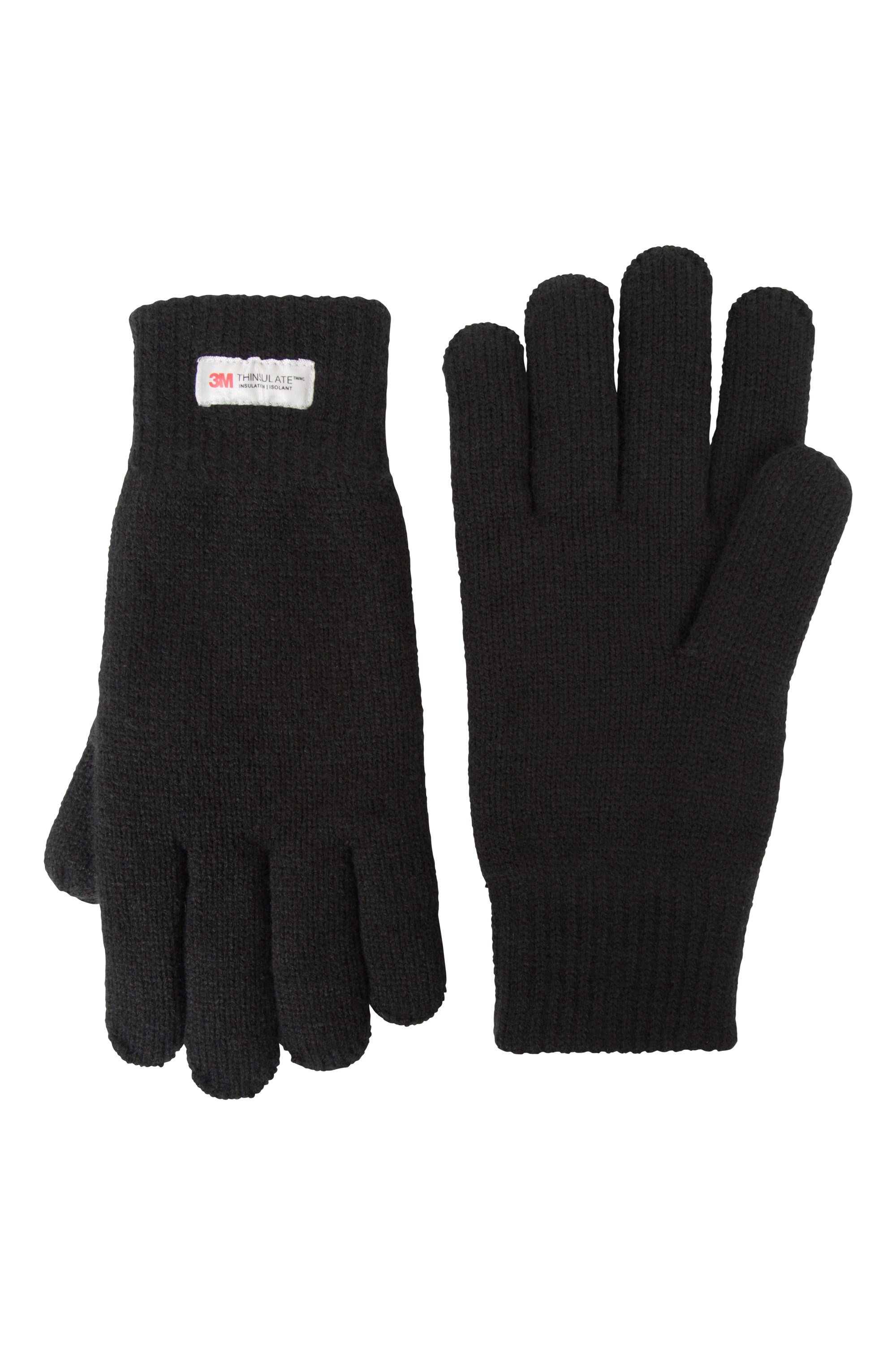 Thinsulate Herren Strick-Handschuhe - Schwarz