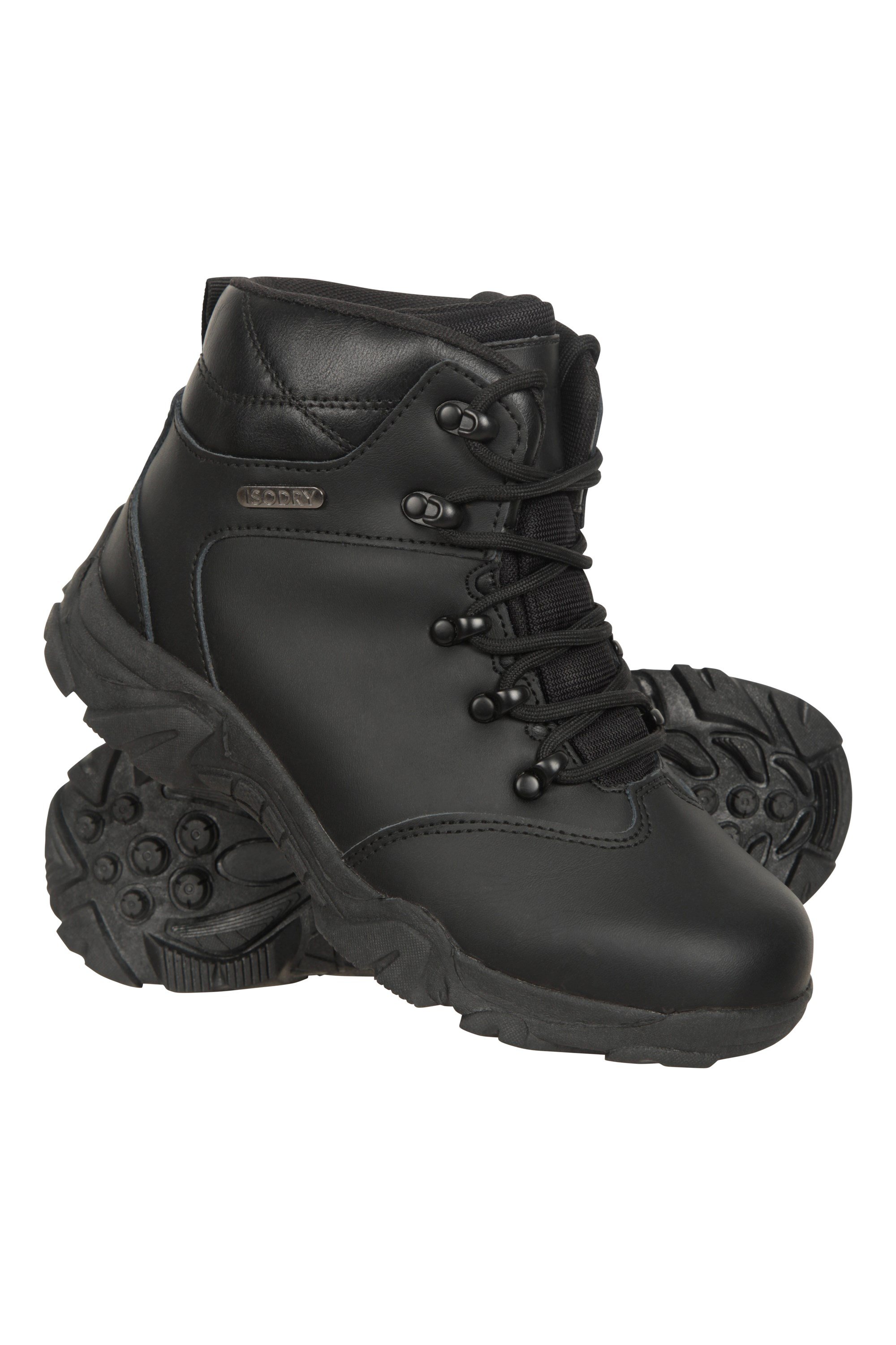 Canyon Wasserdichte Kinder Leder Trekking-Stiefel - Schwarz