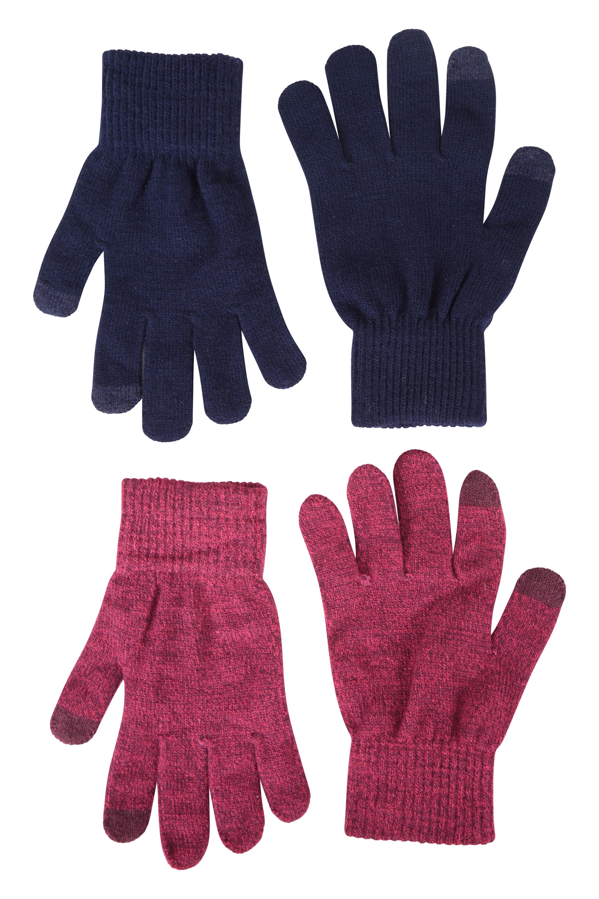 Magic Touch Touchscreen Damen-Handschuhe - 2er Pack - Marineblau