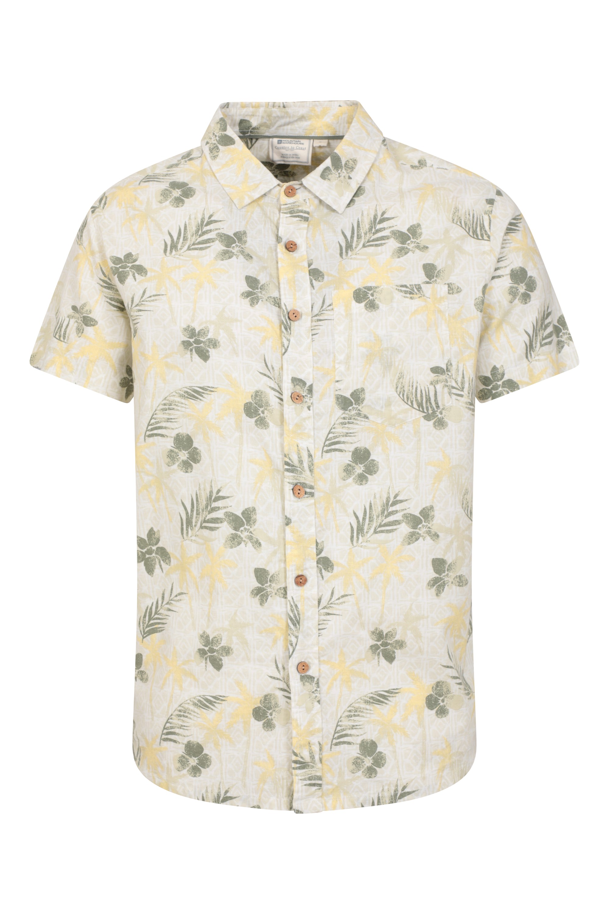 Tropical Bedrucktes Herren Kurzarm Hemd - Grün