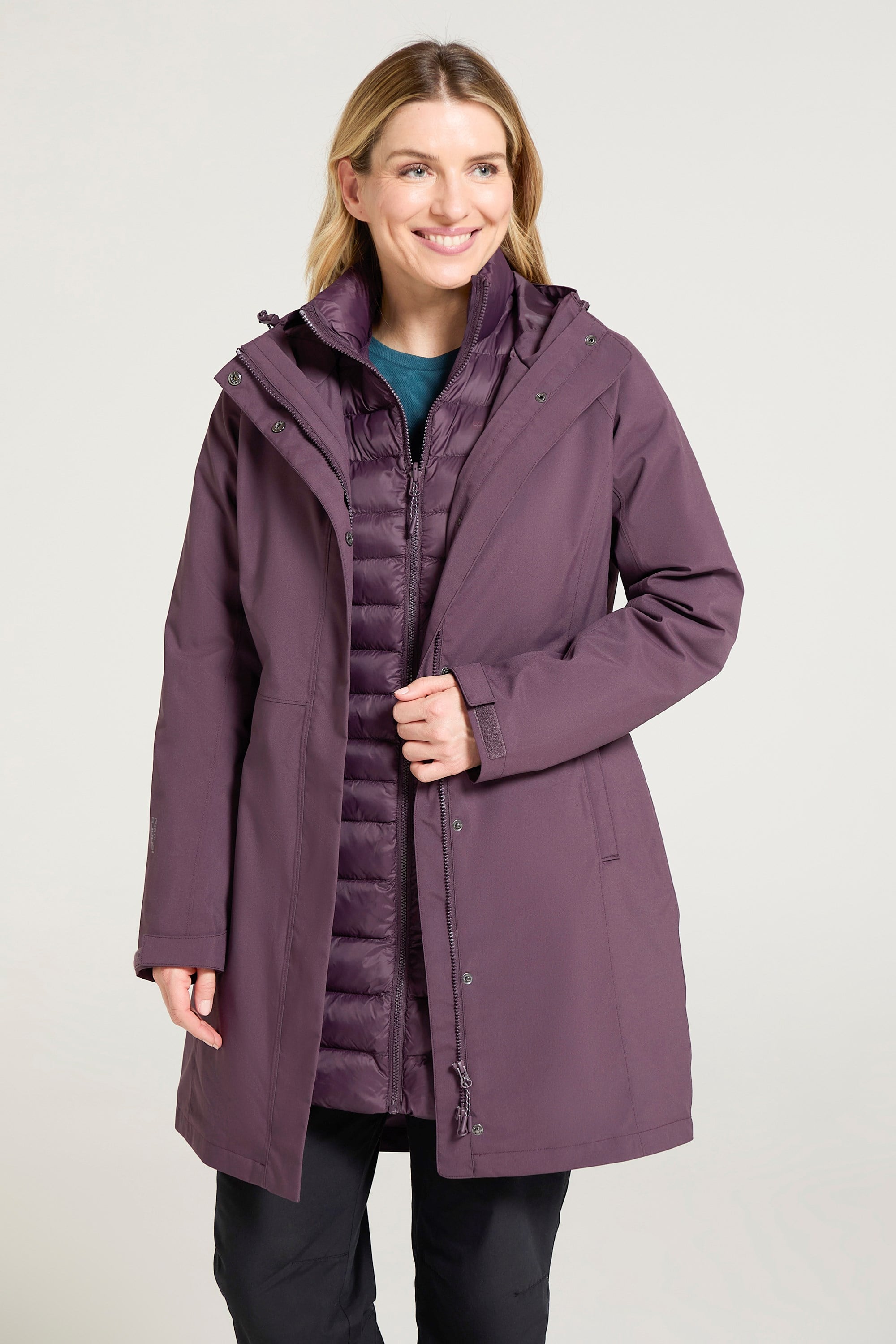 Alaskan Lange Damen 3-in-1 Jacke - Dunkel Lila