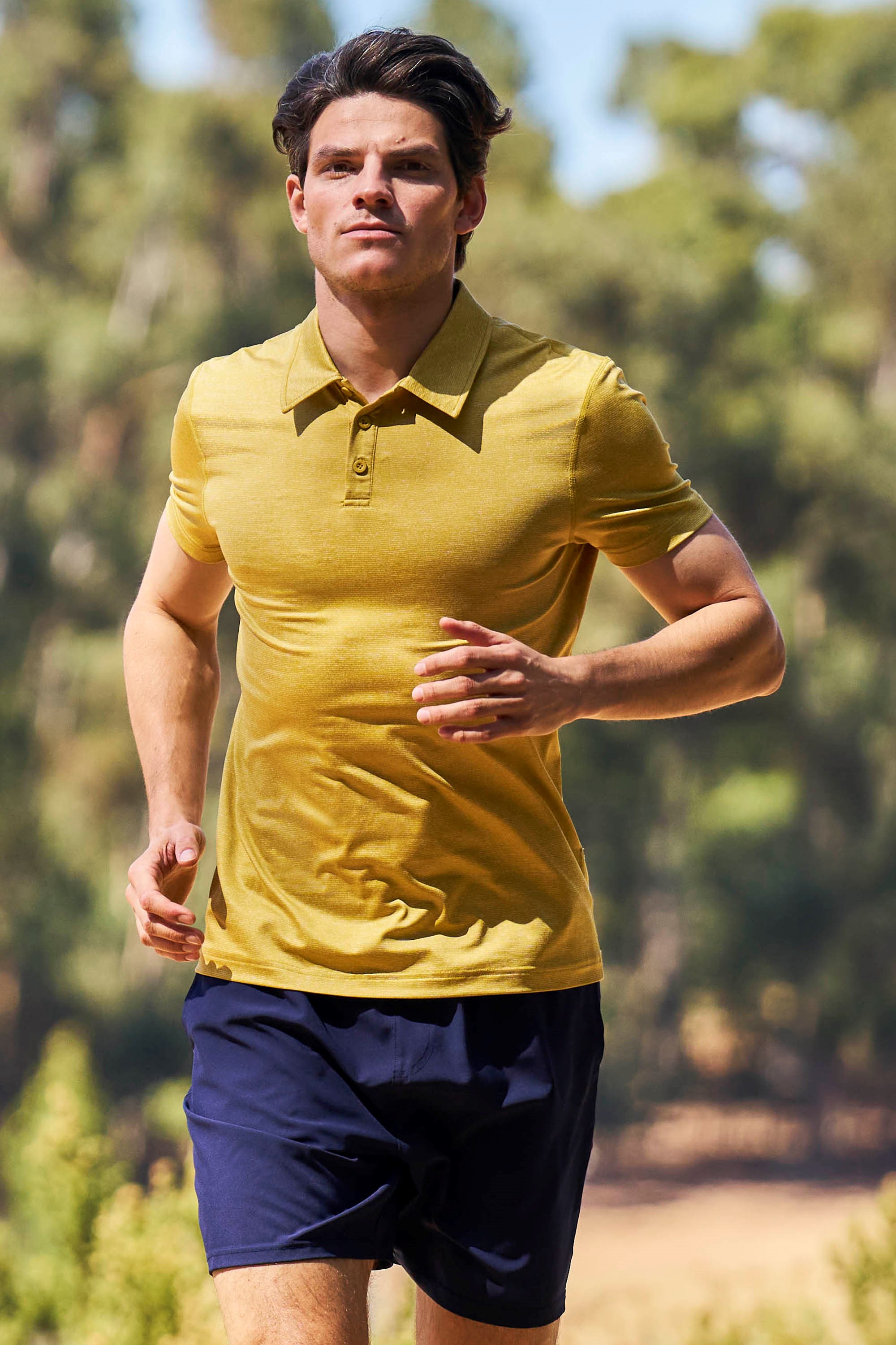 Agra Stripe Herren Polo T-Shirt - Gelb