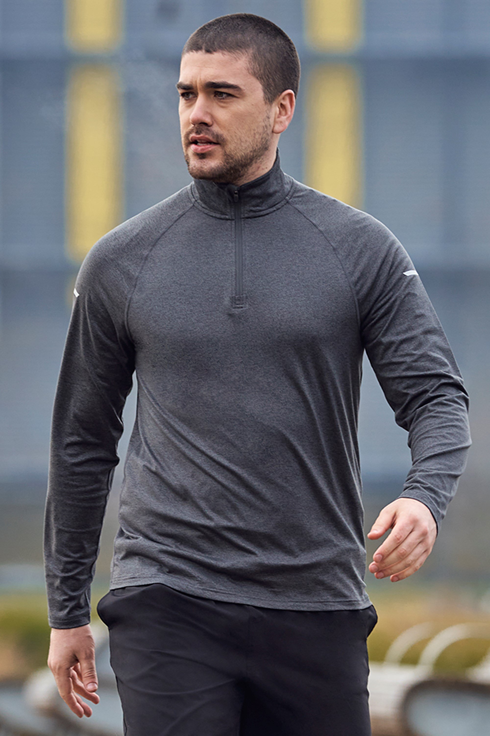 Echo Melange Herren-Midlayer mit Reißverschluss - Grau