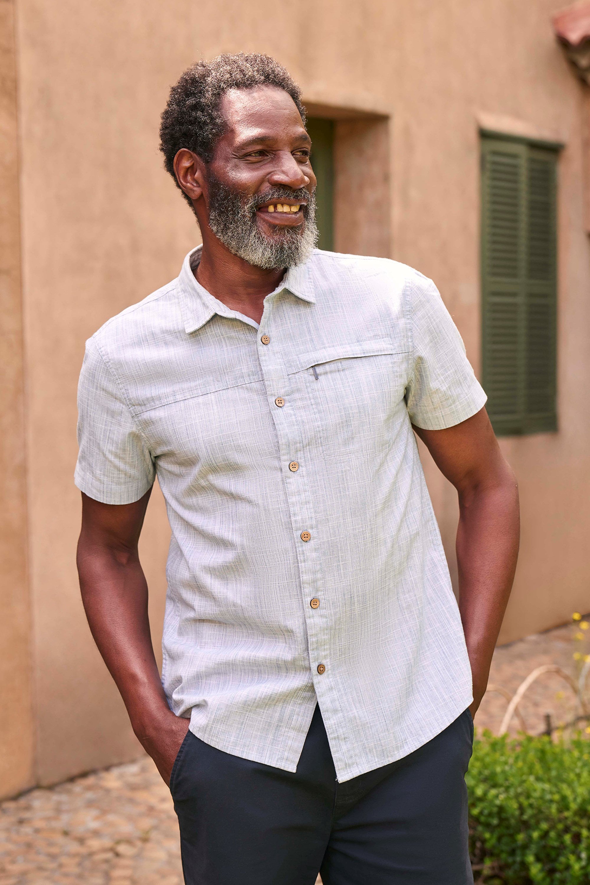 Coconut Herren Kurzarm-Hemd - Blau