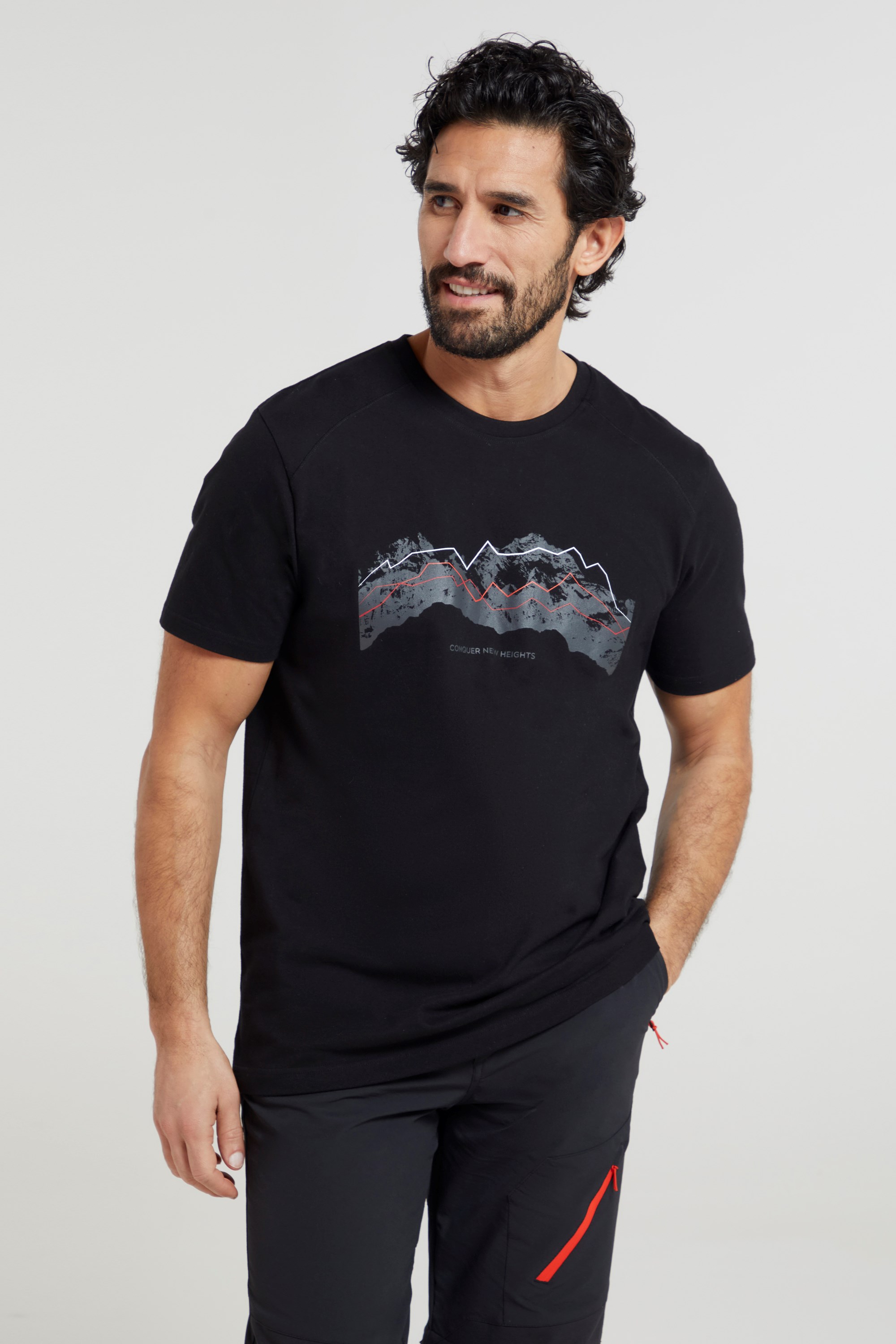 Tech Mountains T-Shirt für Herren - Schwarz