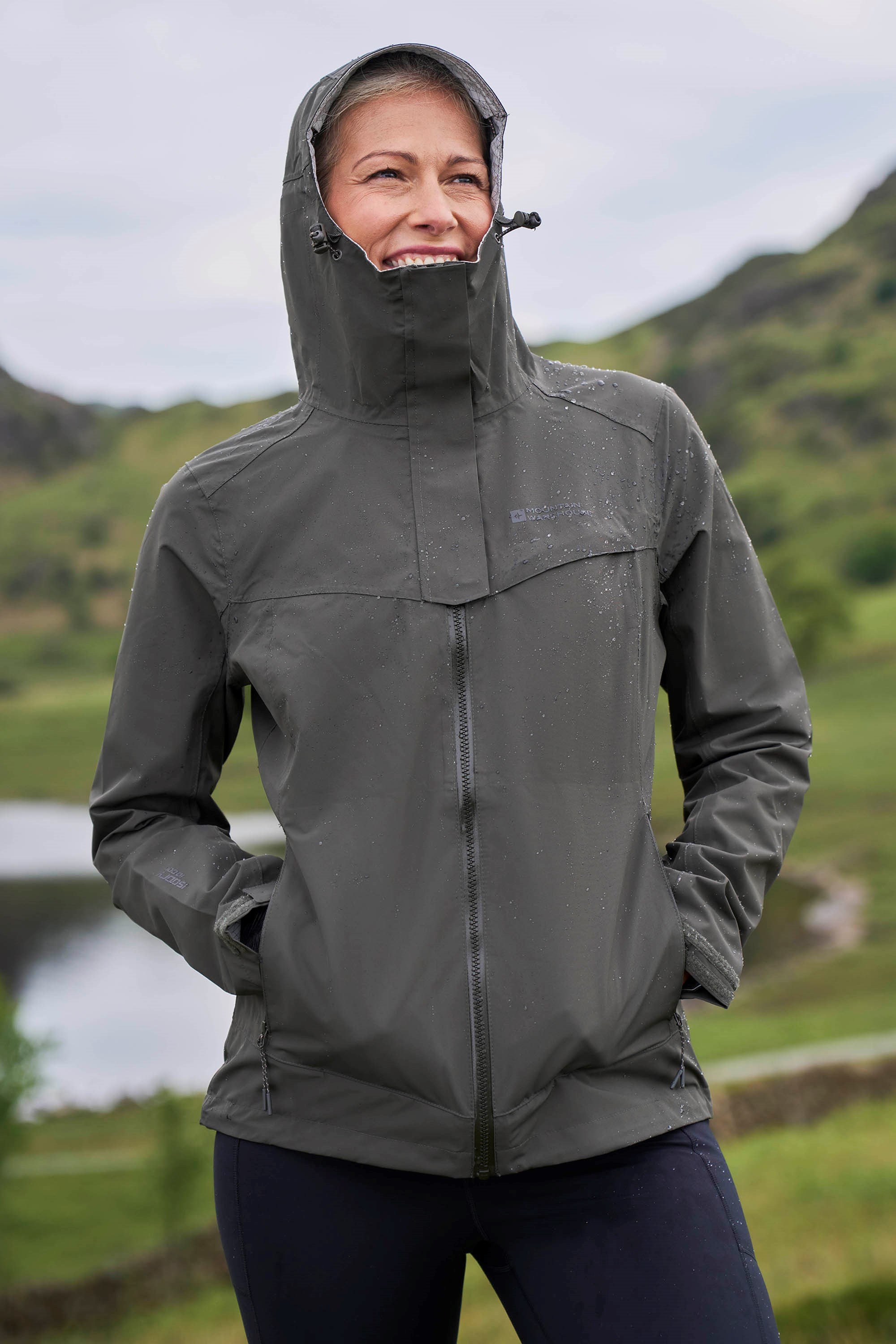 Arlberg 2.5 Lagige Wasserdichte Damenjacke - Dunkel-Khaki