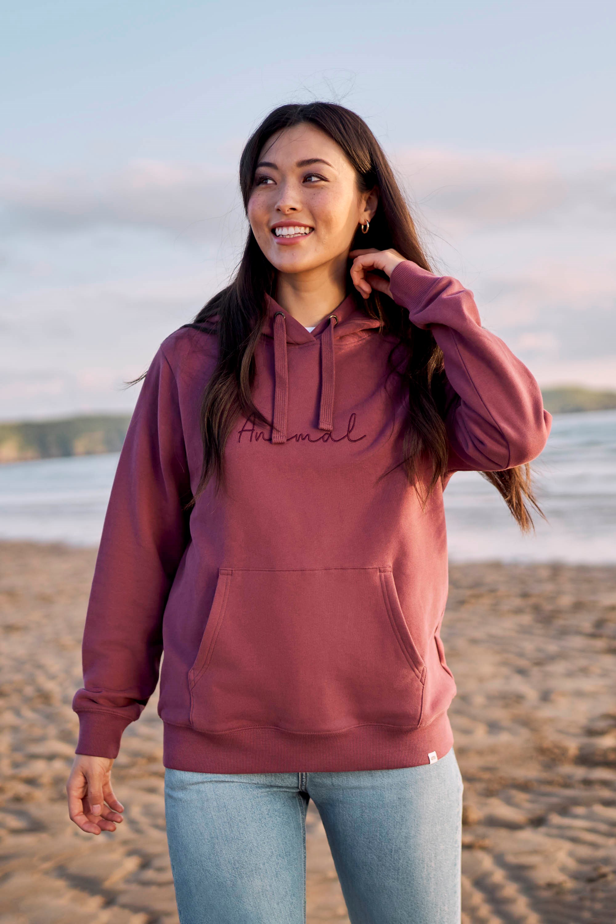 Maya Damen Kapuzenpulli - Burgunderrot