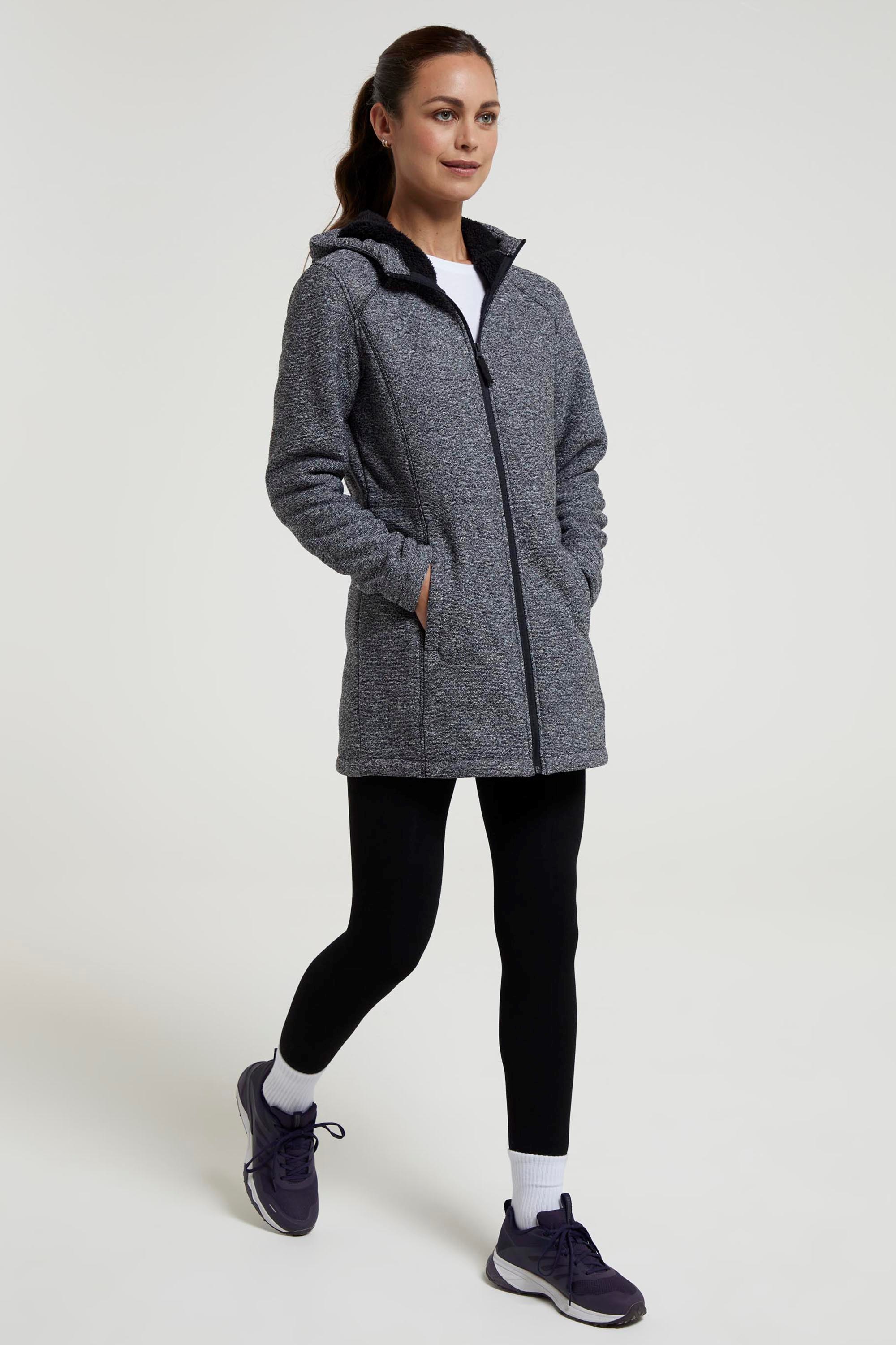 Nevis Longline-Fleecejacke für Damen - Schwarz