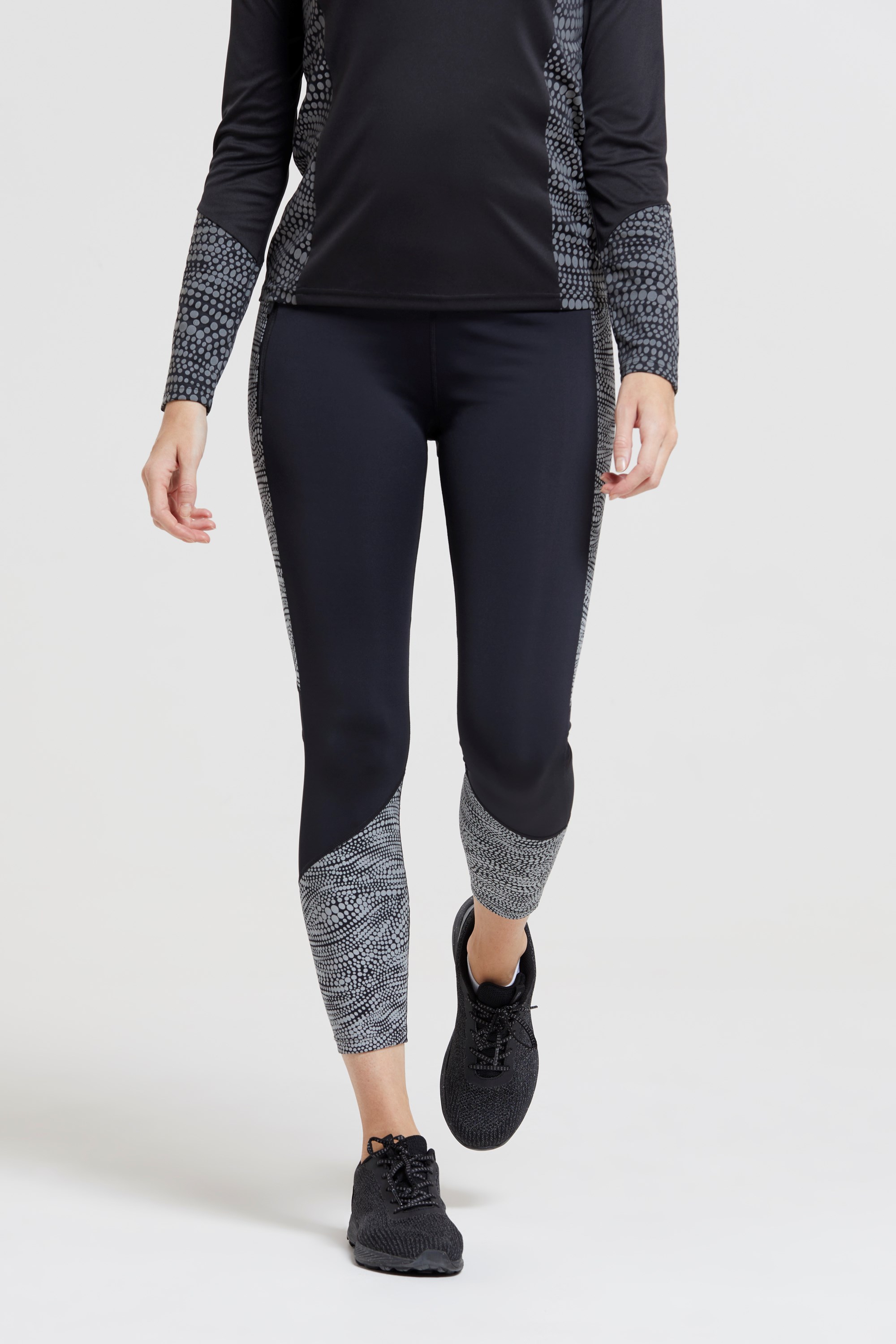 Pro Running Reflektierende 7/8 Damen-Leggings - Schwarz